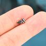Sterling Silver Triple Black Baguette Cz Screw Back Earrings, thumbnail 7 of 12