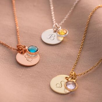 Personalised Initial Birthstone Necklace Photo Set, 4 of 12