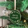 Merry And Bright Enamel Christmas Tree Decoration, thumbnail 1 of 8