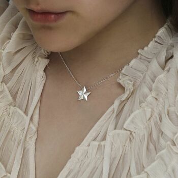 Sterling Silver Solid Star Pendant Necklace, 2 of 6