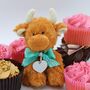 Happy Birthday Highland Coo Cow Soft Toy Gift Boxed, thumbnail 1 of 11