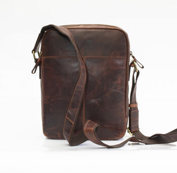 Men's Leather iPad Cossbody Flight Bag, 8 of 10