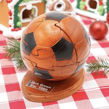 3D Football Puzzle Jigsaw Ornament Trophy, 6 of 6