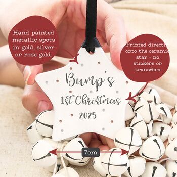 Bump's First Ceramic Star Christmas Tree Decoration S, 6 of 6