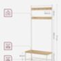 Vintage Hat Coat Rack Stand Organiser With Shoe Bench, thumbnail 2 of 8