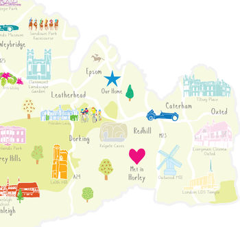 Personalised Surrey Map: Add Favourite Places, 3 of 3