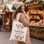 Christmas Market Shopping Tote Bag Gift, thumbnail 3 of 6