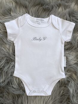 Personalised Embroidered Pink Cotton Babygrow, 7 of 7