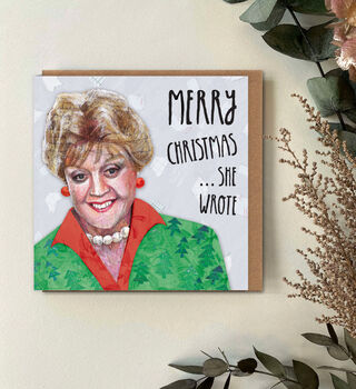 Angela Lansbury Funny Christmas Card, Murder She Wrote Inspired Christmas Card, 3 of 6