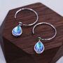 Mermaid Crystal Drop Hook Earrings In Sterling Silver, thumbnail 1 of 12