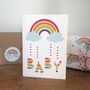 Baby Shower Rainbow Card With Rainbow Sticker, thumbnail 2 of 9