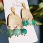'Titans Themis' Agate And Hand Beaten Brass Earrings, thumbnail 2 of 5