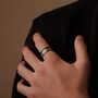 Personalised Band Ring, Two Tone Silver And Black Engraved Ring, thumbnail 7 of 11