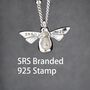 Tiny Bumble Bee Pendant Necklace In Sterling Silver, thumbnail 4 of 12