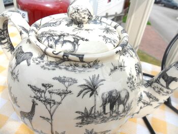 Six Cup Teapot In Black Safari Design, 9 of 9