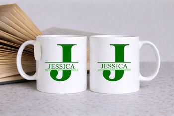 Personalised Initial And Name Mug – 10oz Glossy White, 5 of 8