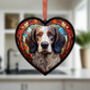 English Setter Stained Glass Effect Heart Suncatcher, thumbnail 4 of 5
