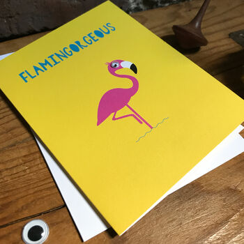 Flamingorgeous Flamingo Valentines/Birthday Card, 3 of 3