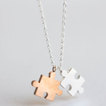 Personalised Never Be Apart Jigsaw Necklace, 6 of 7