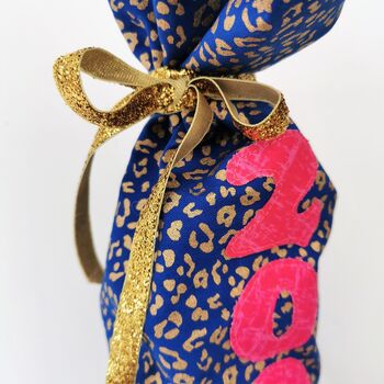21st Fabric Wine Bottle Gift Bag With Ribbon, 11 of 11