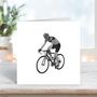 Cyclist Greeting Card And Envelope, thumbnail 3 of 3