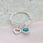 Sterling Silver Adjustable Birthstone Charm Ring, thumbnail 2 of 11