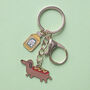 Hot Diggity Dog Enamel Keyring, thumbnail 1 of 5