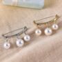 Three White Pearl Brooch Sweater Schoolbag Pin, thumbnail 7 of 7