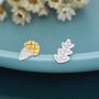 Mismatched Acorn And Oak Leaf Stud Earrings, thumbnail 2 of 12