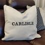 Personalised Embroidery Monogram Piped Cushion Cover, thumbnail 1 of 7