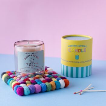 Blush And Bloom Peony And Musk Soy Wax Candle, 6 of 6