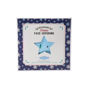 Triple Layered Tree And Star Festive Face Covering, 4 of 5