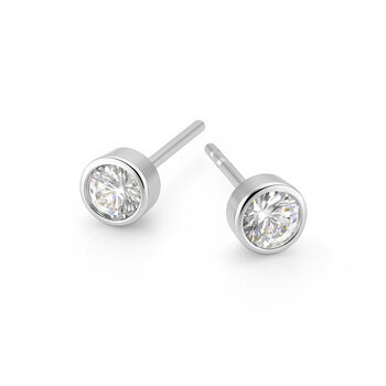 Sterling Silver April Birthstone Stud Earrings – 7mm, 3 of 6