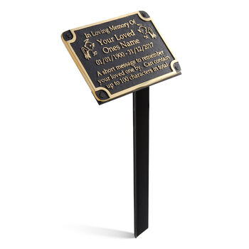 Personalized Brass Cross Or Angel Memorial Gift Plaque, 5 of 6