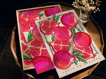 Pomegranate Art Print Fruit Illustration, 5 of 7