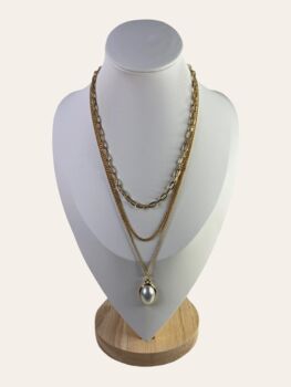 Layered Necklace With Pearl Pendant, 3 of 4