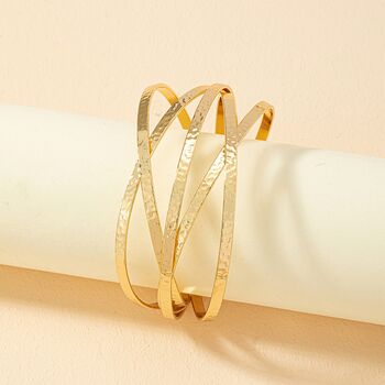 Chunky Gold Plated Multi Strand Bangle, 7 of 9