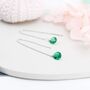 Emerald Green Cz Dot Threader Earrings, thumbnail 6 of 10