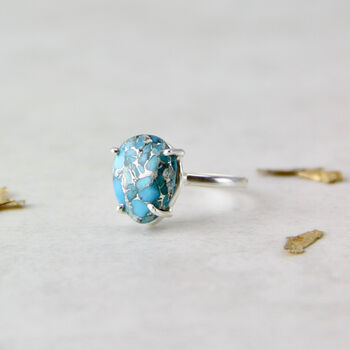 Sterling Silver Or Gold Plated Turquoise Ring, 2 of 10