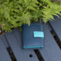 Personalised Small Navy Muticolour Leather Purse Wallet Rfid Protected, thumbnail 2 of 10