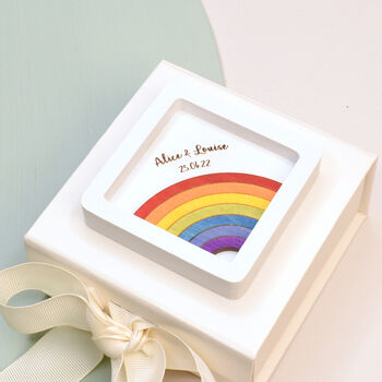 Personalised Miniature Rainbow Wall Art Valentines Gift, 4 of 5