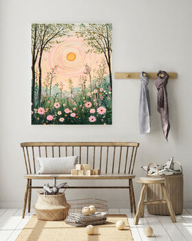 Sunrise Forest Landscape Art Print, 2 of 3