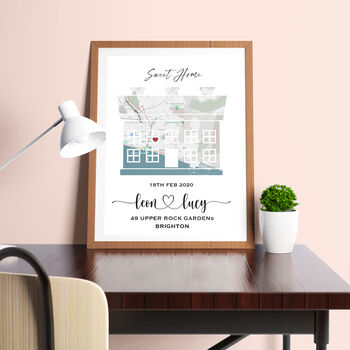'Our Sweet Home' Vintage Location Map Print, 3 of 10