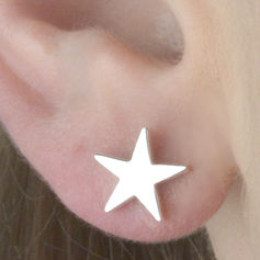 Silver Star And Moon Stud Earrings, 3 of 5