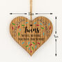 Twins New Baby Gift Hanging Wood Heart, thumbnail 3 of 3