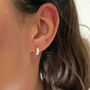 Sterling Silver Twisted Hoop Huggie Stud Earrings, thumbnail 3 of 9