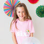 Girl's Birthday Age T Shirt Custom, Rainbow, thumbnail 1 of 7