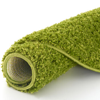 The Rugs Plain Green Shaggy Rug, 11 of 12