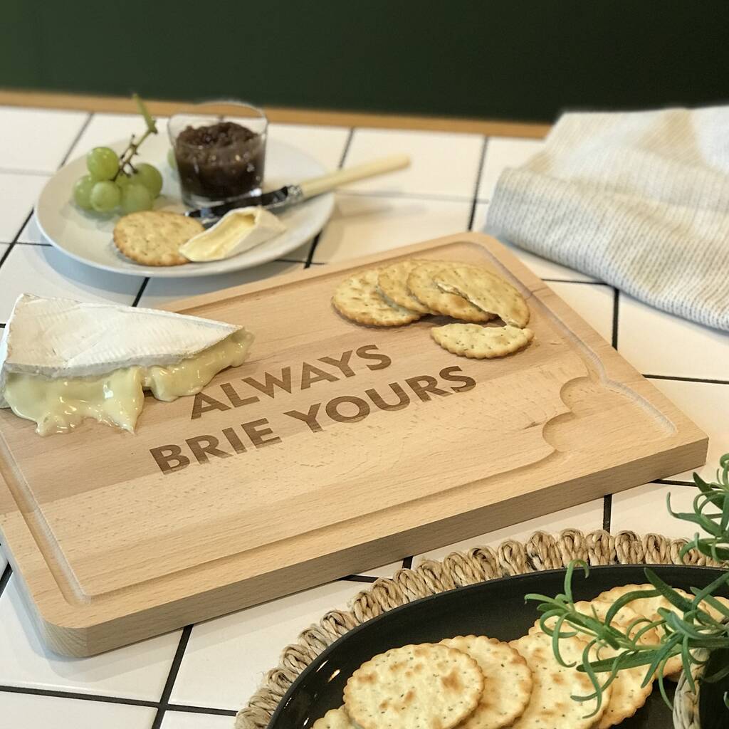 'Always Brie Yours' Cheese Board 5th Anniversary Gift, 1 of 6