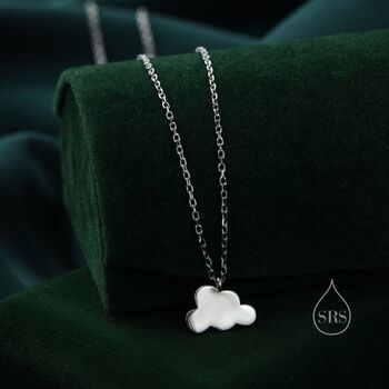 Sterling Silver Small Cloud Pendant Necklace, 2 of 12